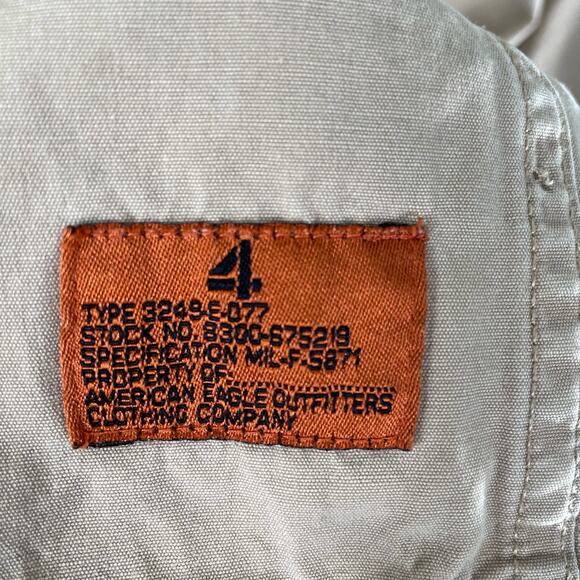 American Eagle Outfitters Long Sleeve Shirt Men Large Brown 24 Volt Work Utility - Picture 8 of 11